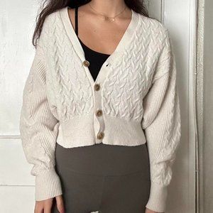 crop knit cardigan